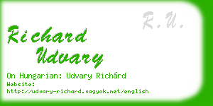 richard udvary business card