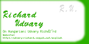 richard udvary business card